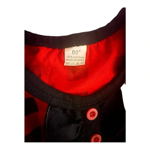 Baby Girls Buffalo Plaid Long Sleeved Romper, Size 12m - Picture 4 of 6